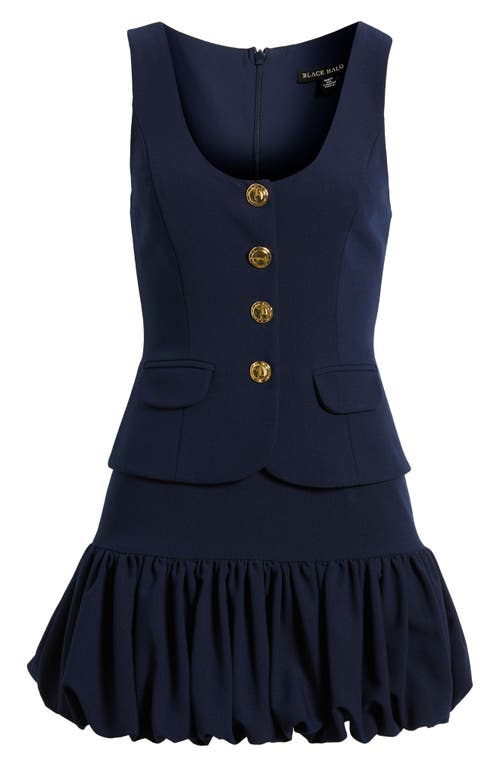 Black Halo Enid Bubble Hem Minidress In Blue