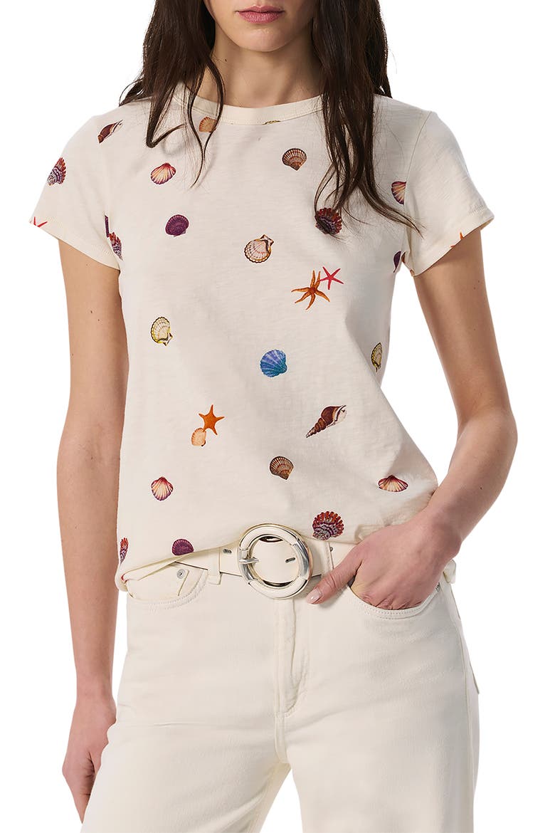 Seashell Print Cotton T-Shirt, Main, color, IVY