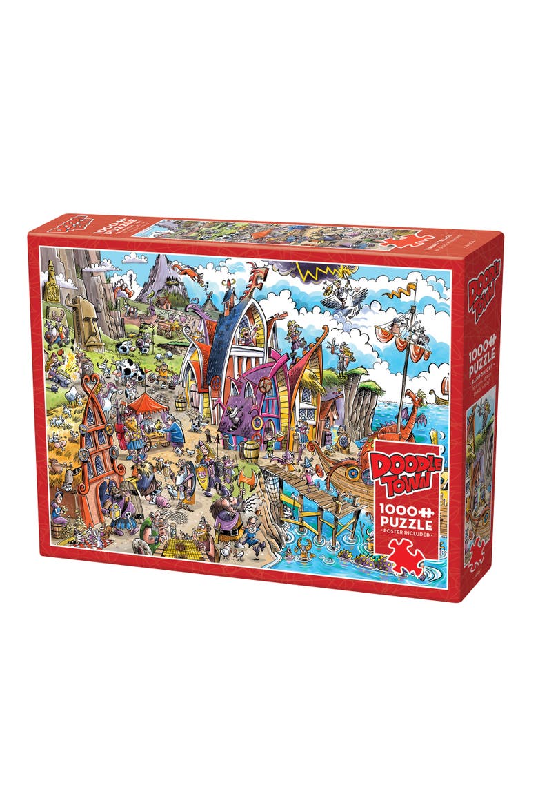 Viking Village 1000 Piece Puzzle Reference Poster Included, Main, color, Multicolored