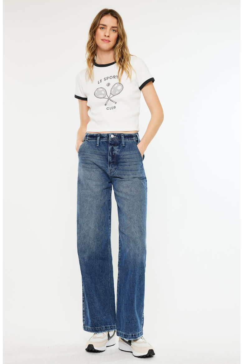 Sterling High Rise 90's Wide Leg Jeans, Alternate, color, Dark Wash