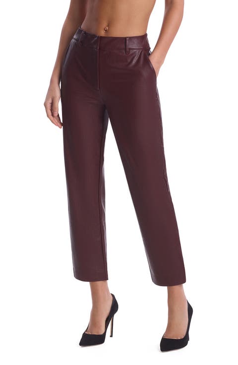 Tapered Faux Leather Crop Pants