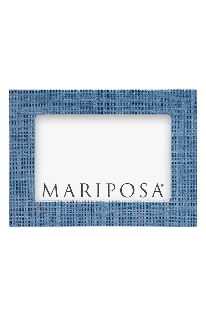 Mariposa Faux Grasscloth Picture Frame, Main, color, Blue