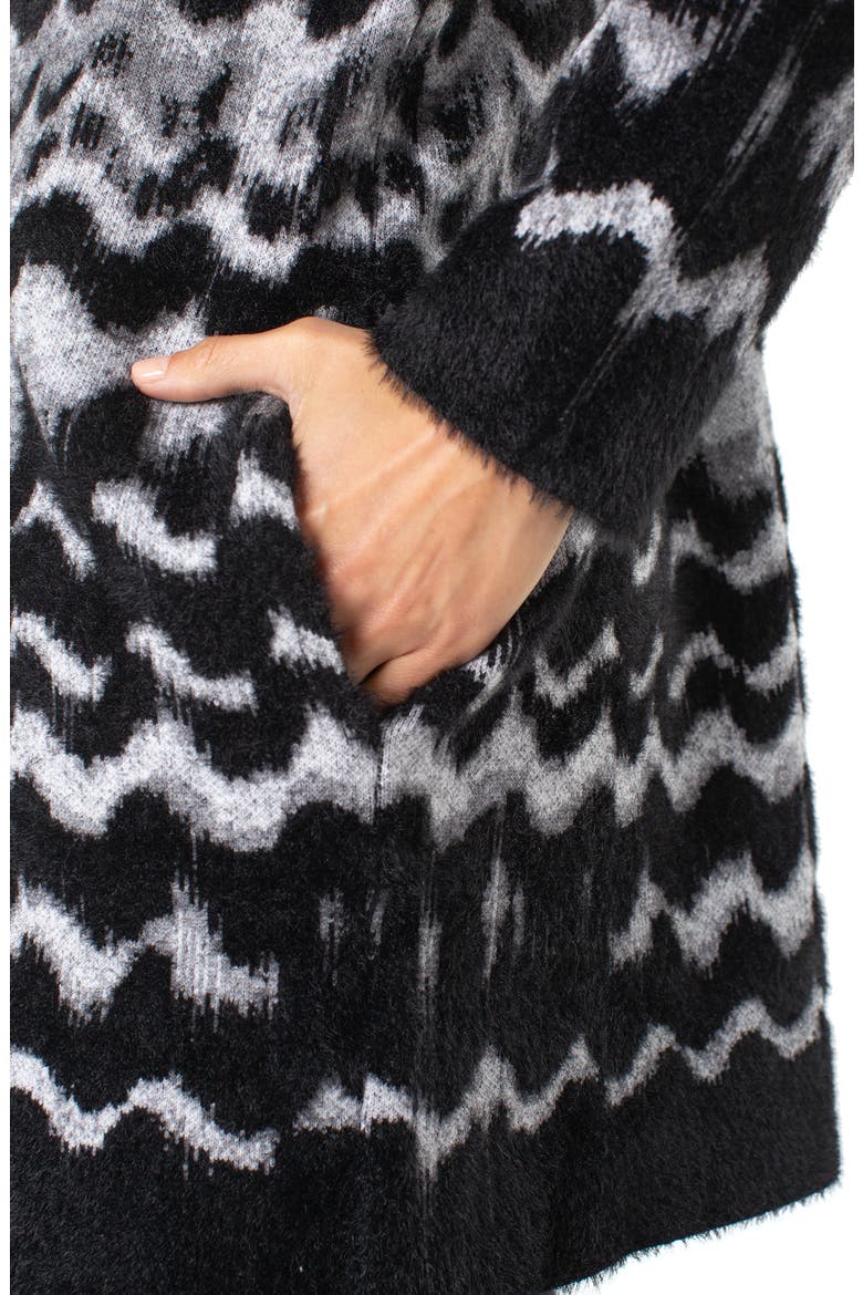 Pattern Sweater Coat, Alternate, color, BLACK/ GREY WAVY STRIPE
