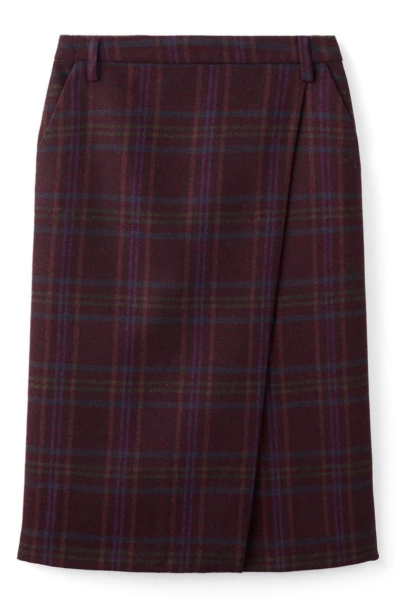 MANGO Check Wrap Front Skirt, Main, color, 