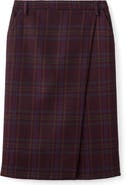 MANGO Check Wrap Front Skirt