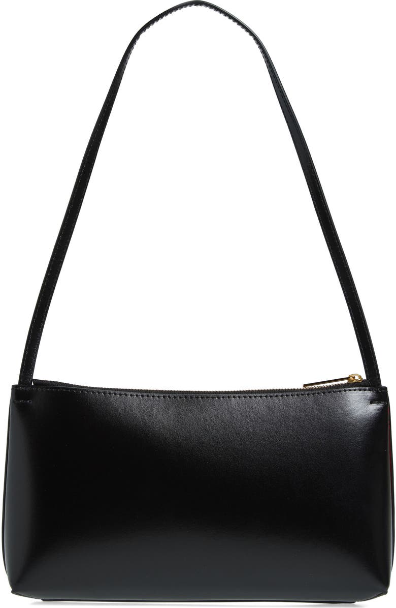 Mansur Gavriel Gaia Leather Shoulder Bag, Alternate, color, Black/ Flamma