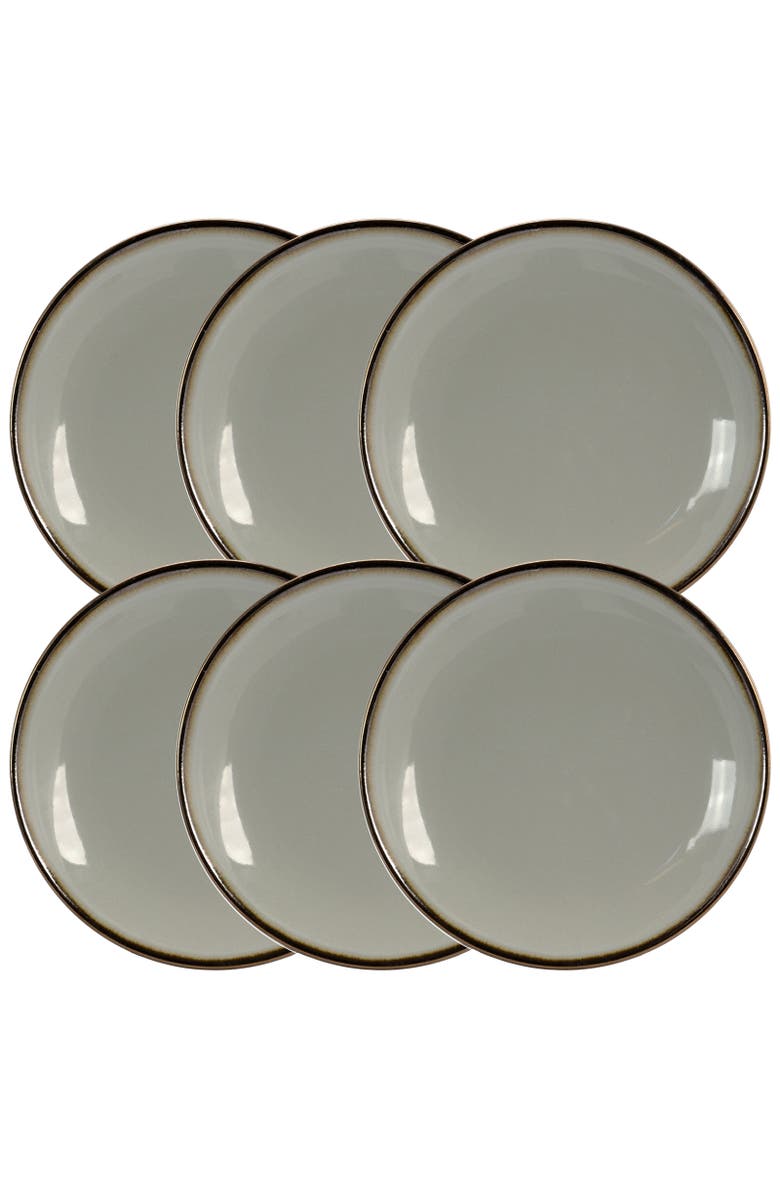 Elama Tahitian Sand 6-Piece Salad Plate Set, Alternate, color, Gray