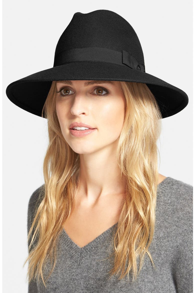 'Luxe' Felt Panama Hat, Main, color, BLACK