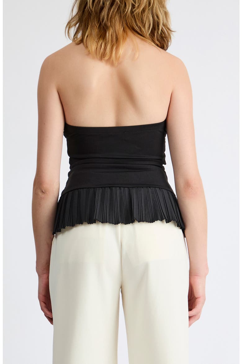 Grace Plissé Bustier Top, Alternate, color, BLACK