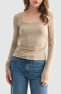 Lush Long Sleeve Ruched Top