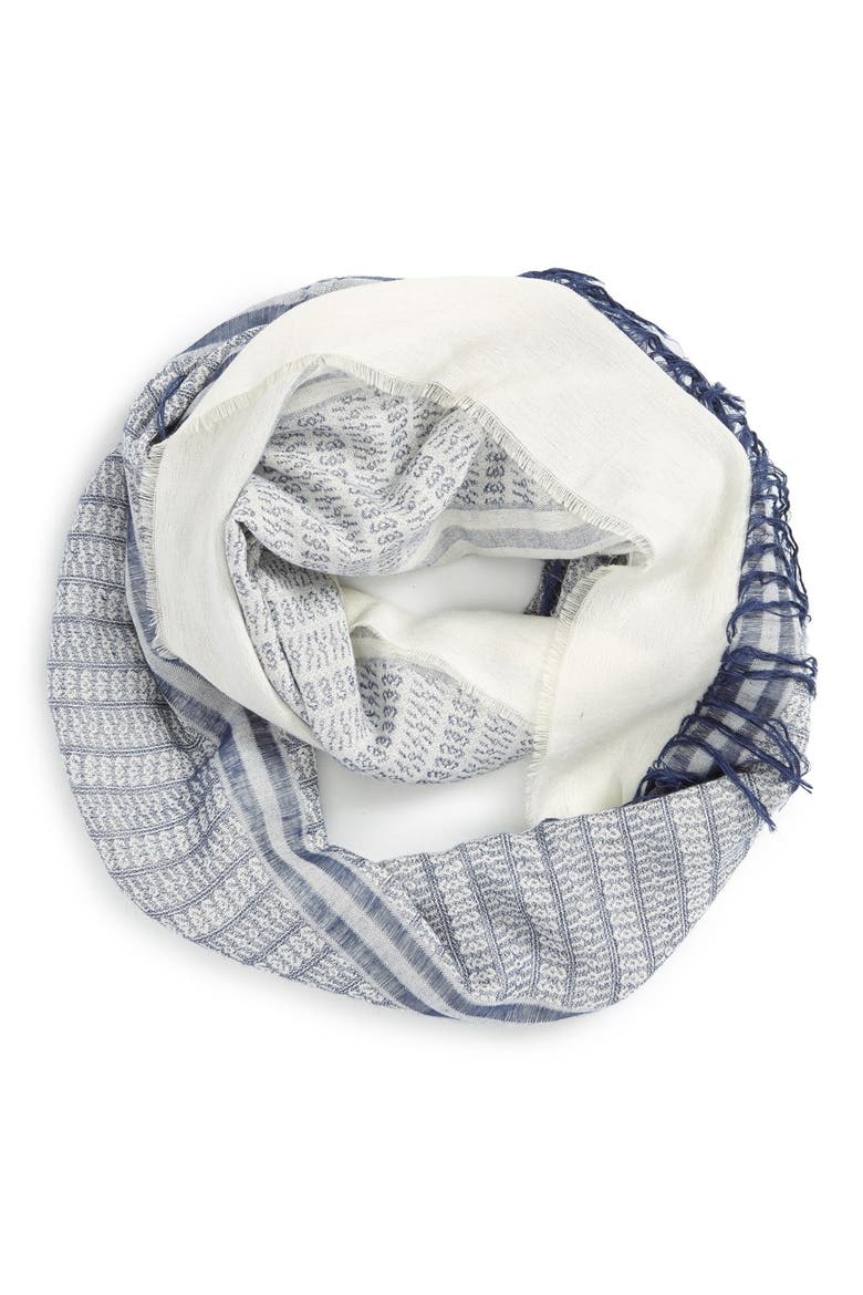 Fringe Infinity Scarf, Main, color, BLUE MULTI