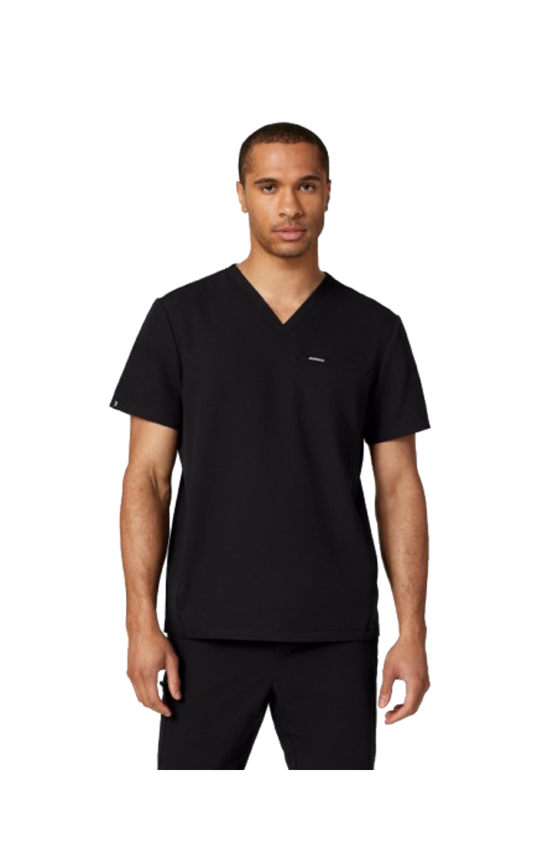 JAANUU Platt Men's 3-Pocket Classic V-Neck Scrub Top, Main, color, Black