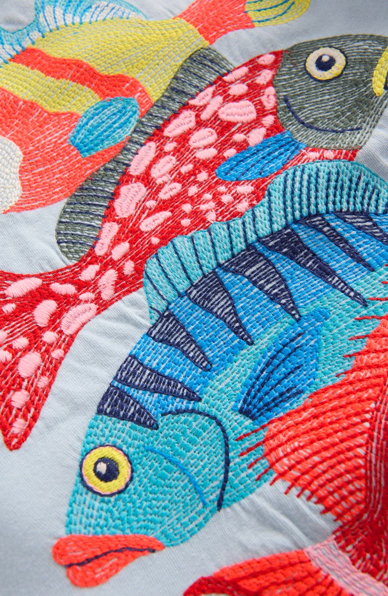 Mini Boden Kids' Fish Superstitch T-Shirt, Alternate, color, Niagra Mist Fish