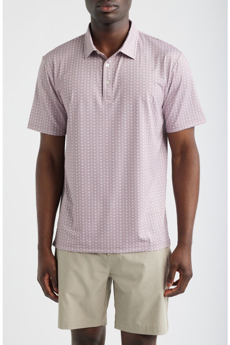 Seashell Print Polo, Main, color, MAUVE