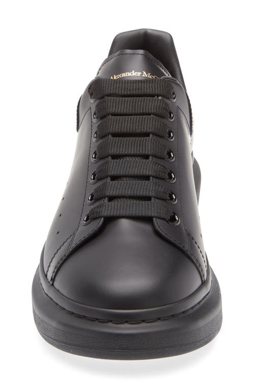 Alexander Mcqueen Black Sneakers With Logo Lettering On The Rear And Oversize Rubber Sole In Leather