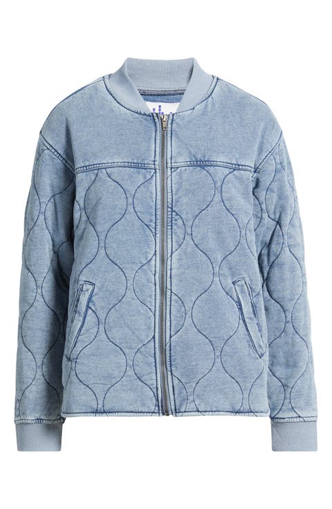 Quilted Denim Bomber Jacket