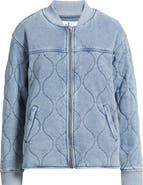 CITY BLUES Quilted Denim Bomber Jacket