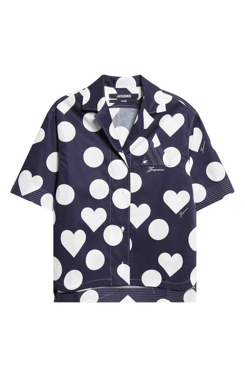 La Chemise Marin Heart Print Button-Up Shirt