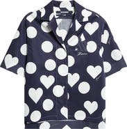 Jacquemus La Chemise Marin Heart Print Button-Up Shirt