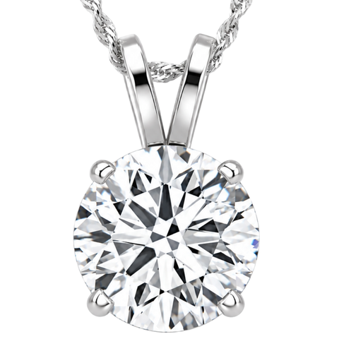Certified 3.00Ct Diamond Pendant 14k Gold Lab Grown Necklace