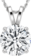 Bliss Diamond Certified 3.00Ct Diamond Pendant 14k Gold Lab Grown Necklace