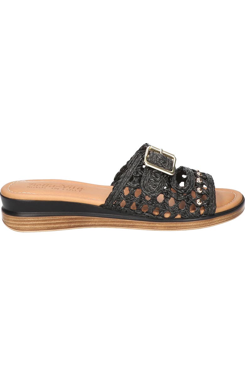 Bella Vita Bar-Italy Wedge Sandal, Alternate, color, Black Raffia
