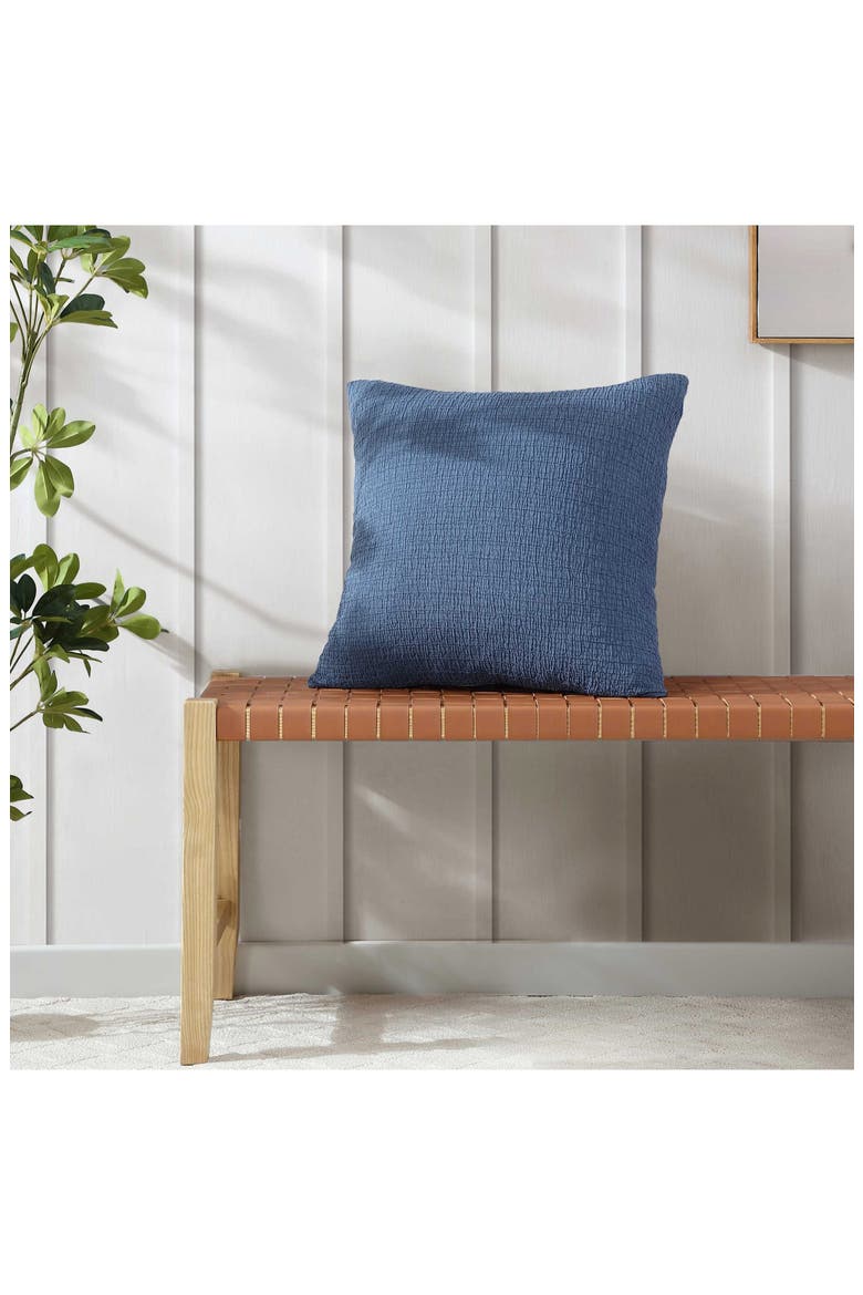 Wave Texture Square Accent Pillow, Alternate, color, DARK BLUE