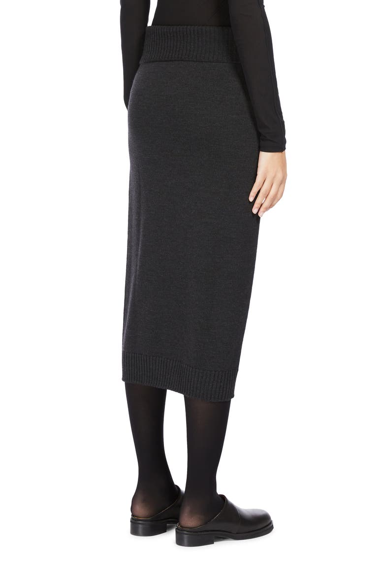 Melk Virgin Wool Midi Skirt, Alternate, color, DARK GREY