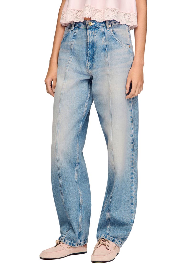Faded barrel jeans, Main, color, Blue jean