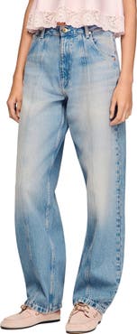 SANDRO Faded barrel jeans