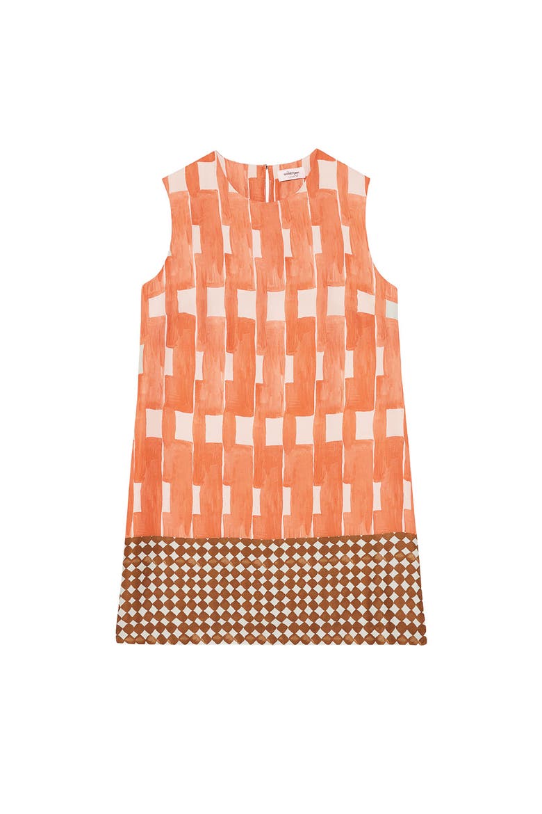Viscose Short Dress, Alternate, color, Peach