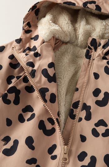 Kids' Print Faux Fur Lined Hooded Jacket