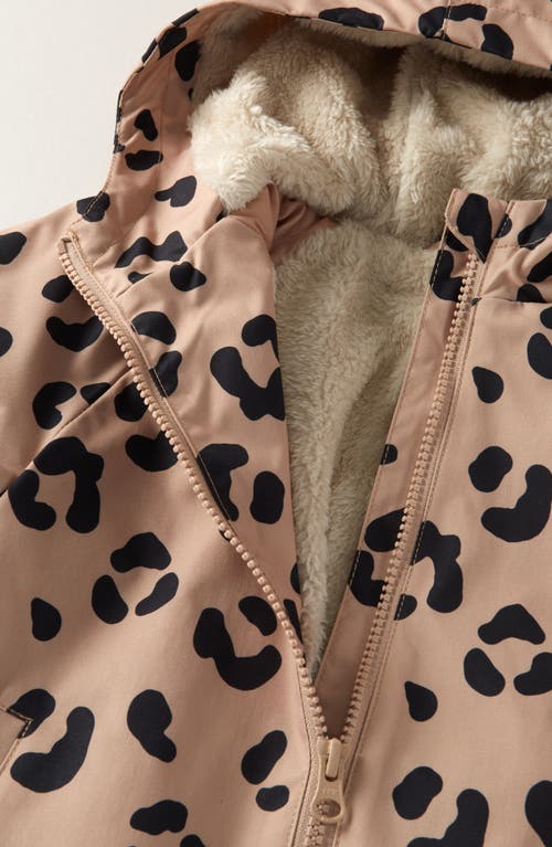 Tucker + Tate Kids' Print Faux Fur Lined Hooded Jacket In Pink