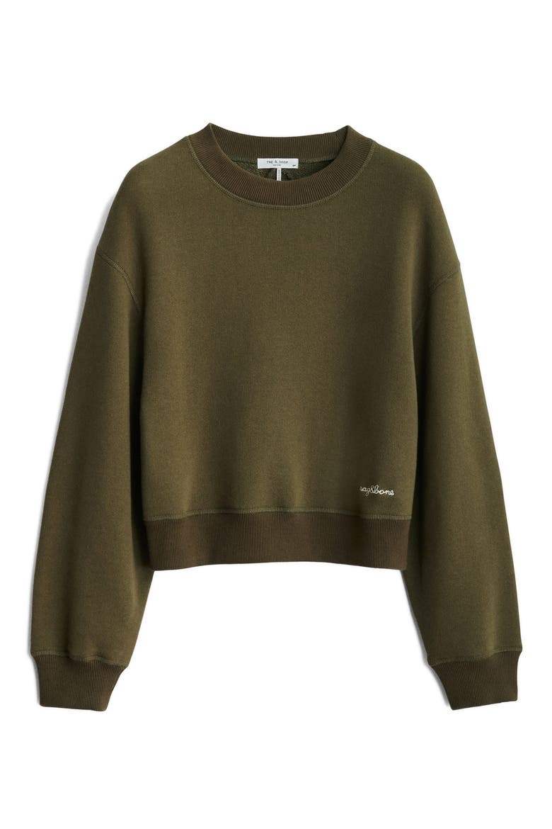 Cotton Blend French Terry Sweatshirt, Alternate, color, MILITARY O