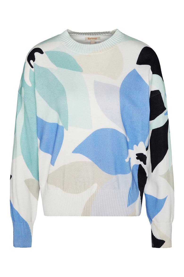 Nadia Floral Print Cotton Sweater, Alternate, color, MULTI