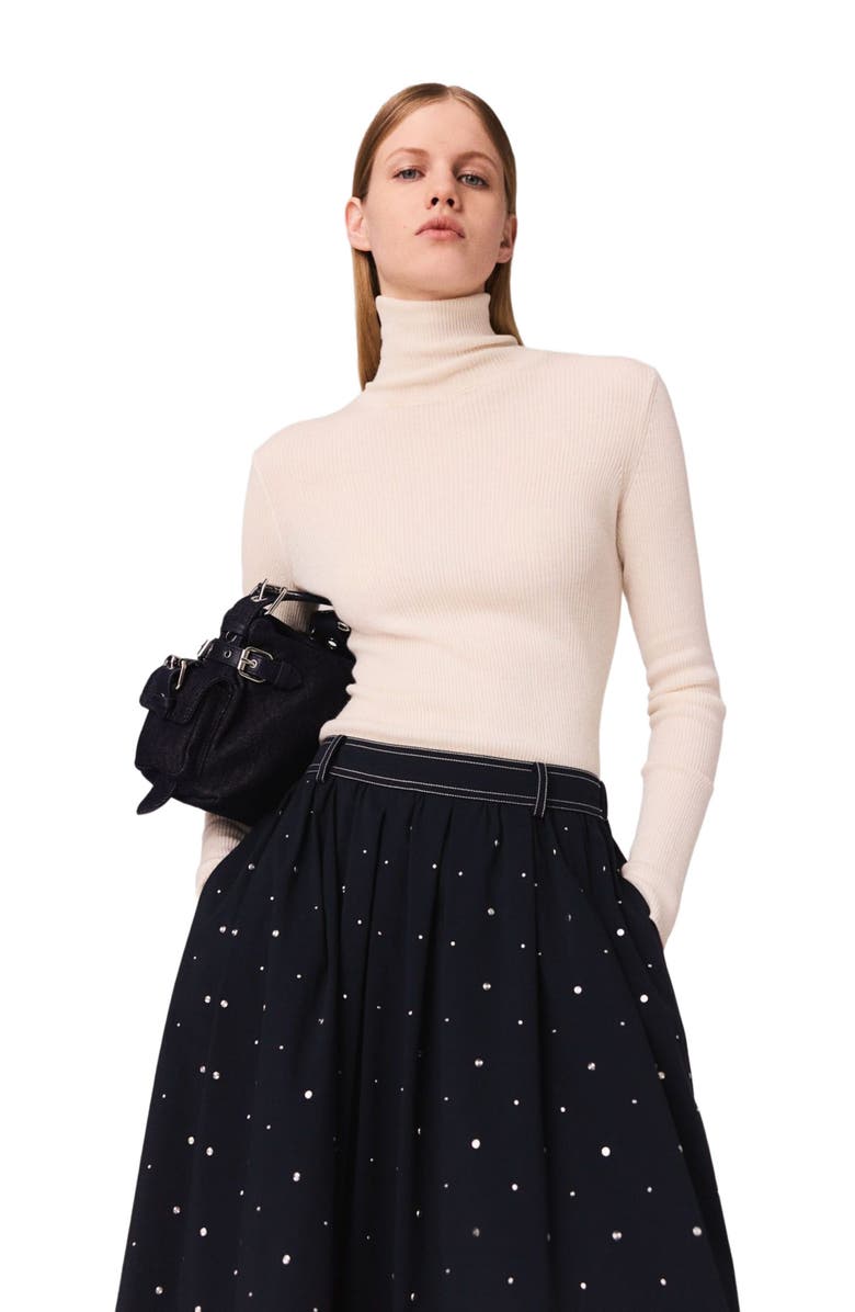 maje Wool and silk sweater, Main, color, Ecru