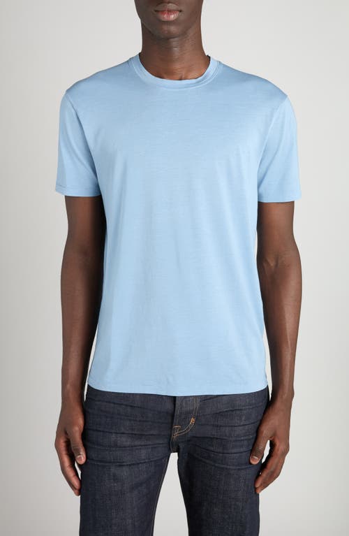 Tom Ford Crew Neck Cotton Blend T-shirt In Blue