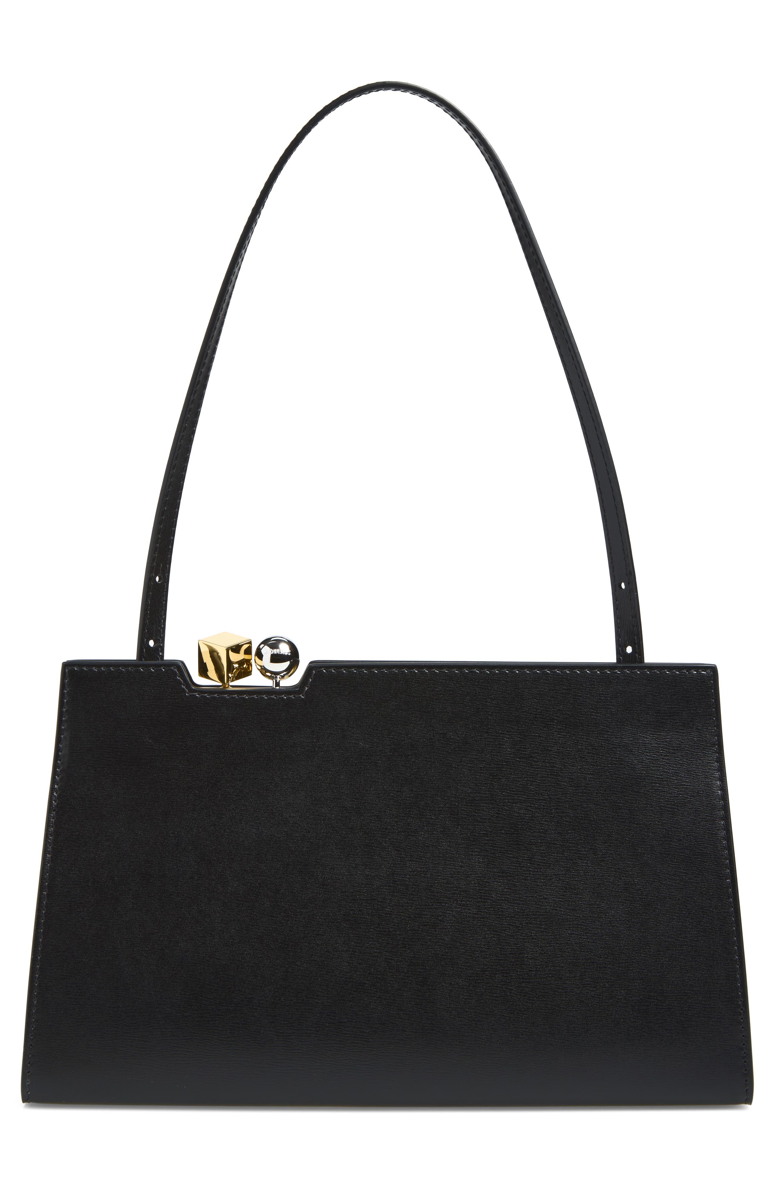 Jacquemus La Pochette Salon Leather Handbag, Alternate, color, Black 990