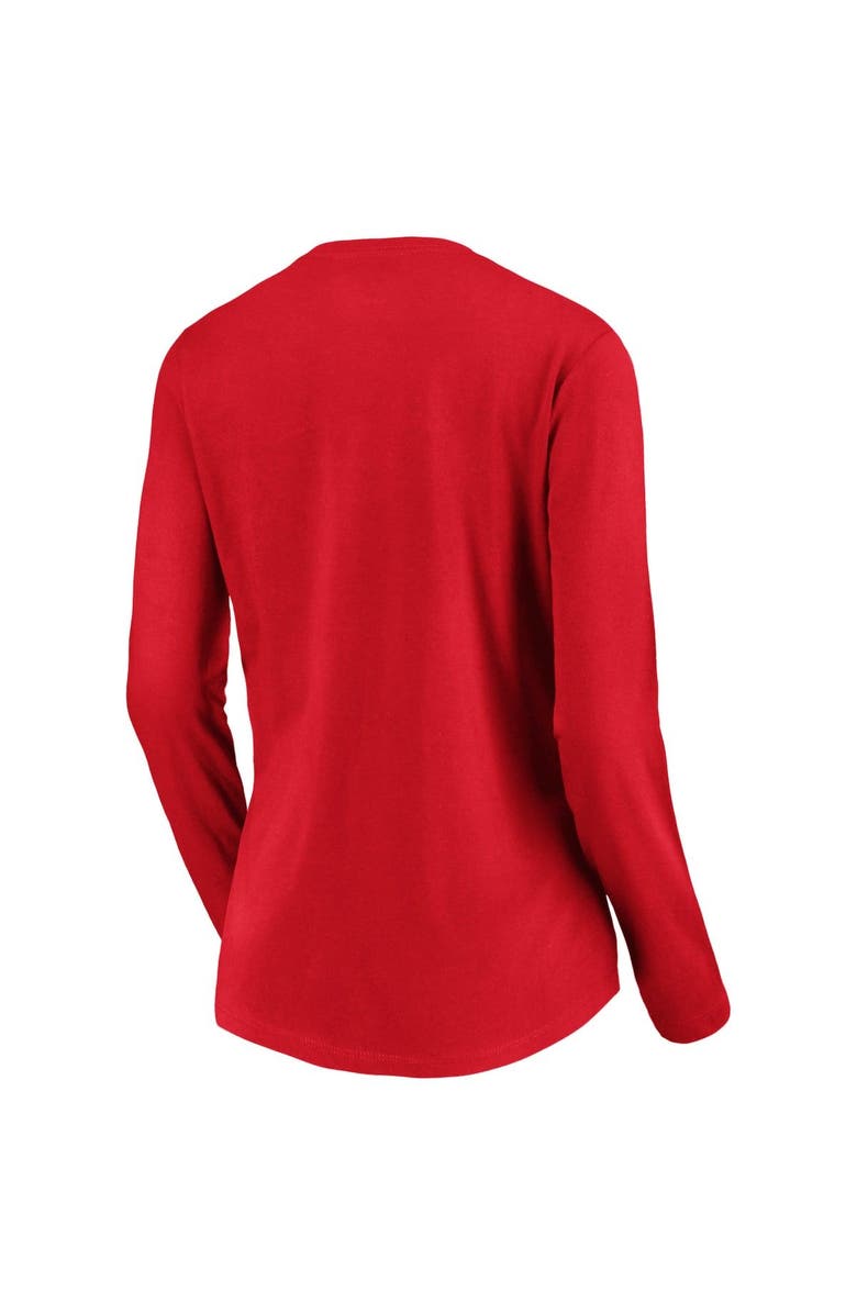FANATICS Women's Fanatics Branded Red Washington Nationals Core High Class Long Sleeve V-Neck T-Shirt, Alternate, color,