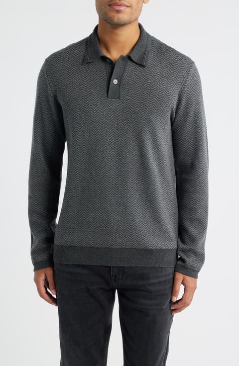 Herrington Herringbone Polo Sweater