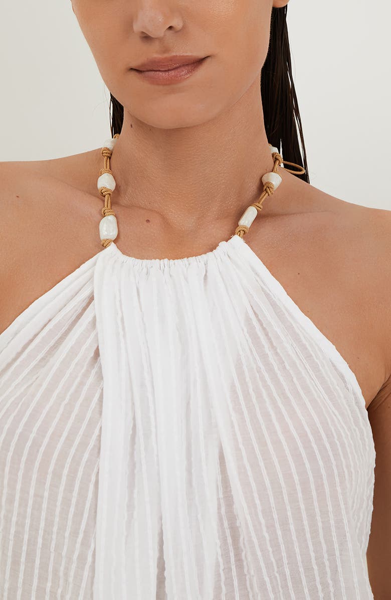 ViX Paula Hermanny Cloe Halter Cover-Up Maxi Dress, Alternate, color,