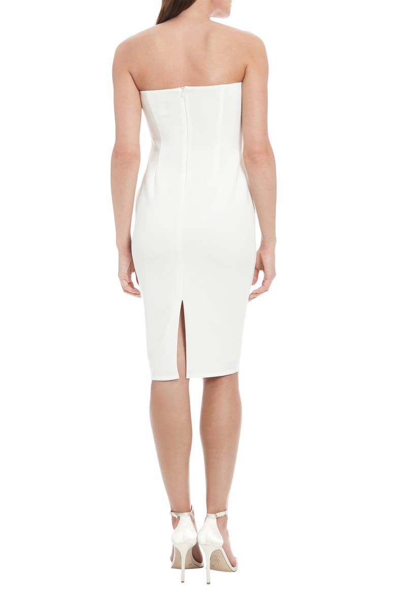 3D Embellished Strapless Body-Con Dress, Alternate, color, IVORY