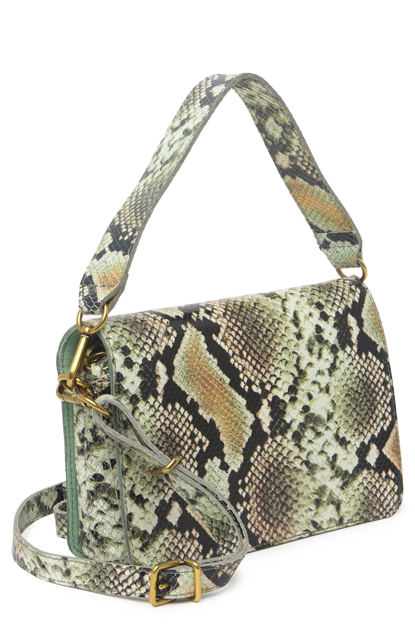 Madewell Snake Embossed Leather Convertible Crossbody Bag, Alternate, color, 
