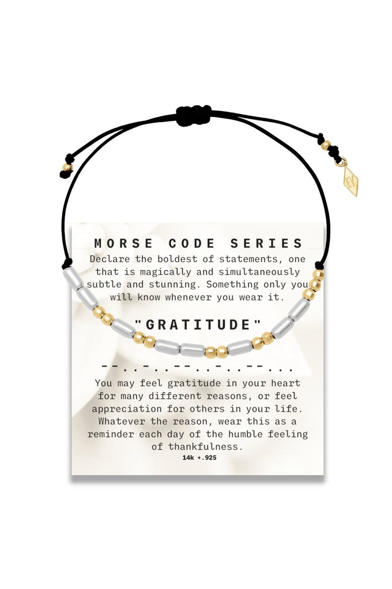 Morse Code Bracelet on adjustable Cord, Main, color, Gratitude