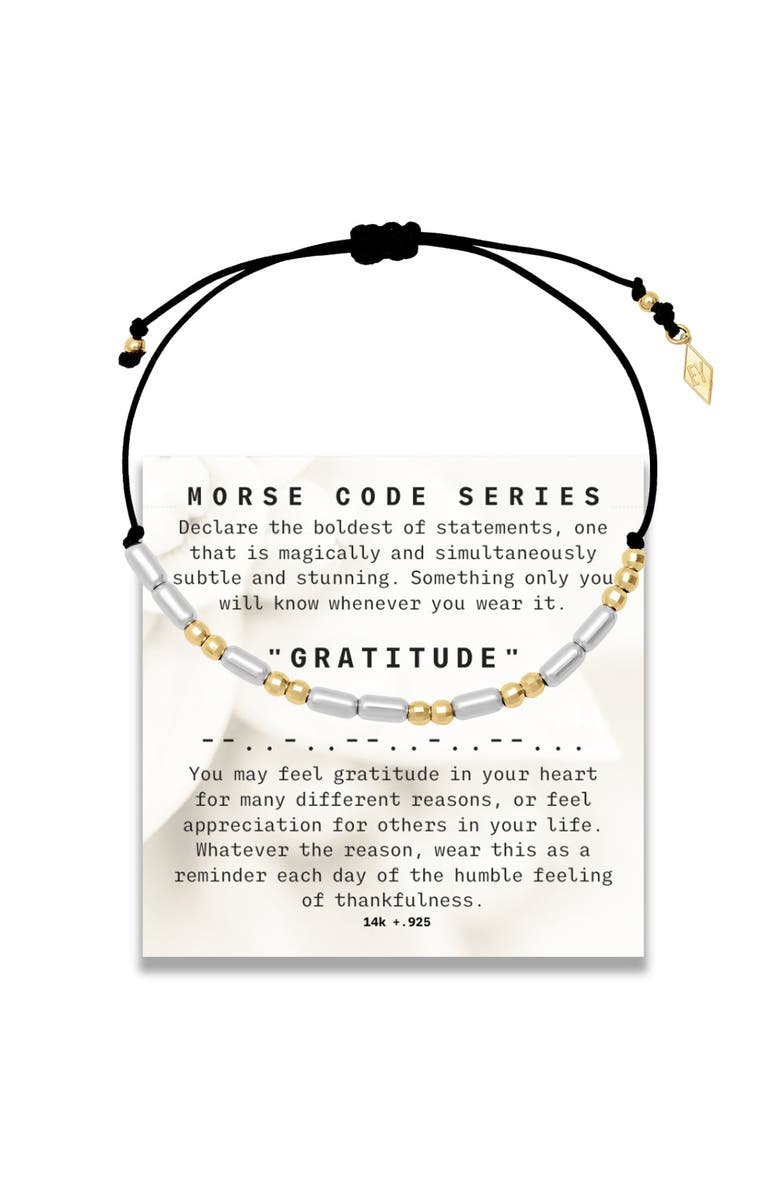ELLIOT YOUNG Morse Code Bracelet on adjustable Cord, Main, color, Gratitude
