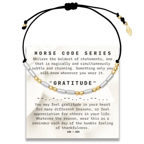 Morse Code Bracelet on adjustable Cord