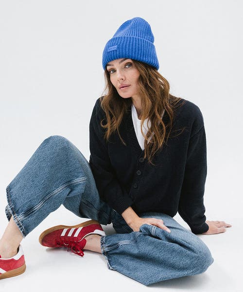 Gigi Pip Gigi Merino Wool Chunky Ribbed Beanie In Alpine Blue