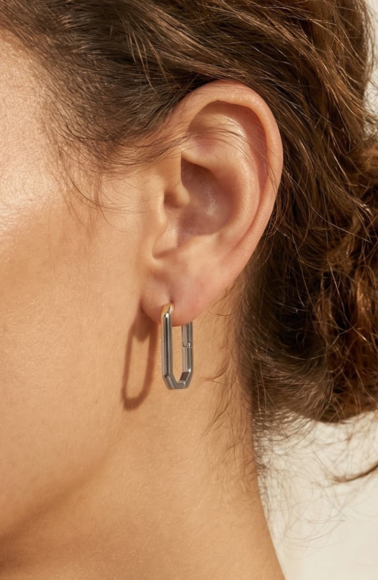 Argento Vivo Sterling Silver U-Hoop Earrings, Alternate, color, Silver