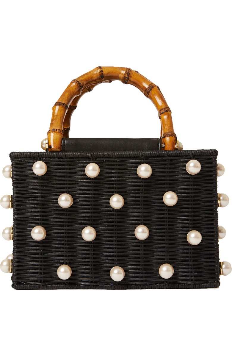 BTB Los Angeles Chloe Imitation Pearl Rattan Bag, Main, color,