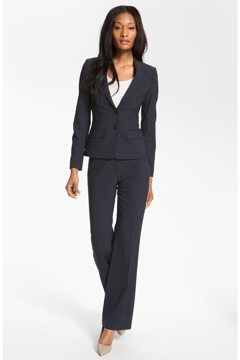 'Tuliana 2' Stretch Wool Trousers, Alternate, color, NAVY